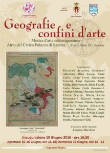 Savona.10.06.2016.Locandina-mostra-Geografie-e-confini-d’Arte